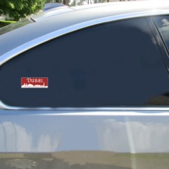 Dubai Pearl Of The Persian Gulf Car Sticker shown on a vehicle rear window
