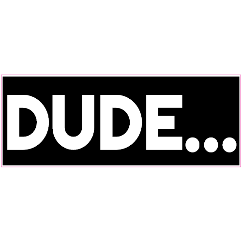Dude...Black Sticker – vinyl decal printed in the USA
