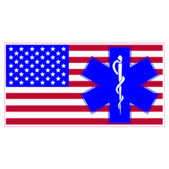 EMS American Flag Sticker – vinyl decal printed in the USA
