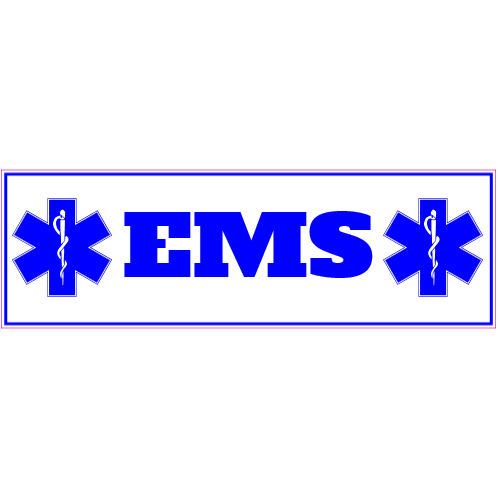 EMS Emergency Medical Service Bumper Sticker – vinyl decal printed in the USA