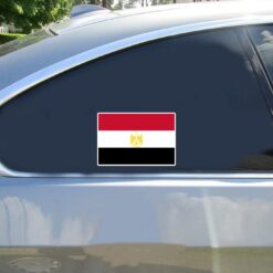Egypt Flag Car Sticker shown on a vehicle rear window