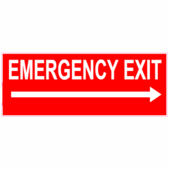Emergency Exit Right Arrow Sticker – vinyl decal printed in the USA
