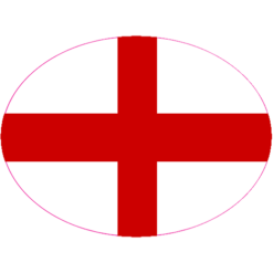 English Flag Oval Sticker – vinyl decal printed in the USA