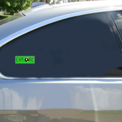 Explore Earth Car Sticker shown on a vehicle rear window