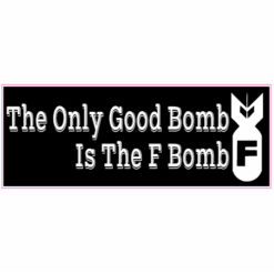 F Bomb Black Bumper Sticker – vinyl decal printed in the USA