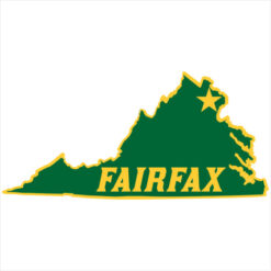 Fairfax Virginia State Shaped Sticker – vinyl decal printed in the USA