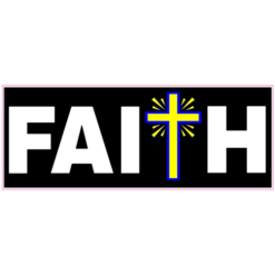 Faith Christian Cross Sticker – vinyl decal printed in the USA