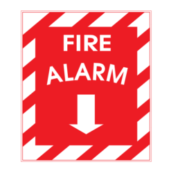 Fire Alarm Down Arrow Sticker – vinyl decal printed in the USA
