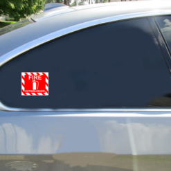 Fire Extinguisher Business Car Sticker shown on a vehicle rear window
