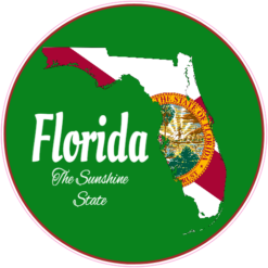 Florida Flag State Sticker – vinyl decal printed in the USA