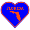 Florida Heart Shaped Sticker – vinyl decal printed in the USA