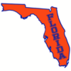 Florida Orange State Shaped Sticker – vinyl decal printed in the USA