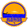Florida Sunshine Retro Distressed Sticker – vinyl decal printed in the USA