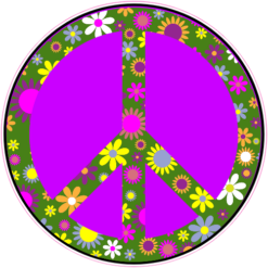 Flower Peace Sign Sticker – vinyl decal printed in the USA