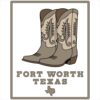 Fort Worth Texas Boots Sticker – vinyl decal printed in the USA