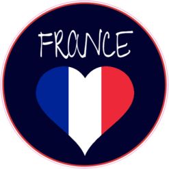 France Heart Sticker – vinyl decal printed in the USA