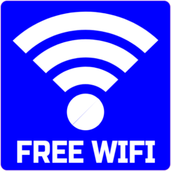 Free WiFi Business Rounded Square Sticker – vinyl decal printed in the USA