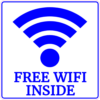 Free WiFi Inside Sticker – vinyl decal printed in the USA