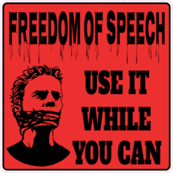 Freedom Of Speech Sticker – vinyl decal printed in the USA