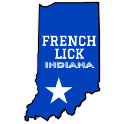 French Lick Indiana State Shaped Sticker – vinyl decal printed in the USA