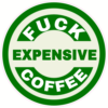 Fuck Expensive Coffee Sticker – vinyl decal printed in the USA