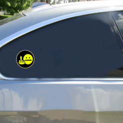 Fuck Off Car Sticker shown on a vehicle rear window