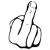 Fuck You Finger Sticker – vinyl decal printed in the USA