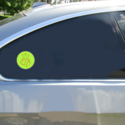 Ganesh Hindu Elephant Car Sticker shown on a vehicle rear window