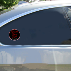 Gangster Rap And Coffee Car Sticker shown on a vehicle rear window