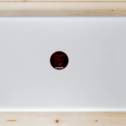 Gangster Rap And Coffee Laptop Sticker shown on a laptop lid
