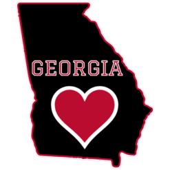 Georgia Heart State Shaped Sticker – vinyl decal printed in the USA