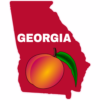 Georgia Peach Red State Shaped Sticker – vinyl decal printed in the USA