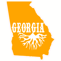 Georgia Roots State Sticker – vinyl decal printed in the USA