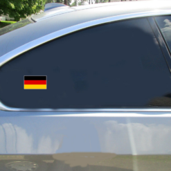 German Flag Car Sticker shown on a vehicle rear window