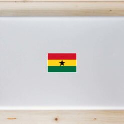 Ghana Flag Laptop Sticker shown on a laptop lid