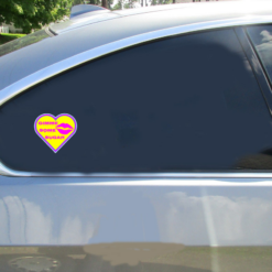 Gimme Some Sugar Lips Heart Car Sticker shown on a vehicle rear window