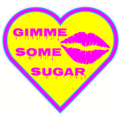 Gimme Some Sugar Lips Heart Sticker – vinyl decal printed in the USA