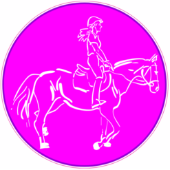 Girl Riding Horse Circle Sticker – vinyl decal printed in the USA