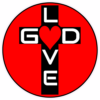 God Is Love Cross Circle Sticker – vinyl decal printed in the USA
