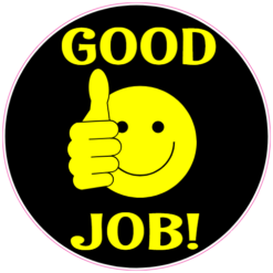 Good Job Thumbs Up Sticker – vinyl decal printed in the USA