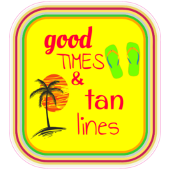 Good Times And Tan Line Beach Sticker – vinyl decal printed in the USA