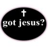 Got Jesus Black Oval Decal – vinyl decal printed in the USA