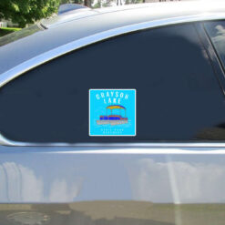 Grayson Lake State Park Car Sticker shown on a vehicle rear window