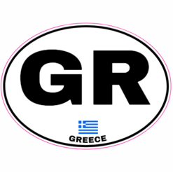 Greece Euro Oval Sticker – vinyl decal printed in the USA