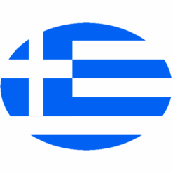Greece Flag Oval Euro Sticker – vinyl decal printed in the USA