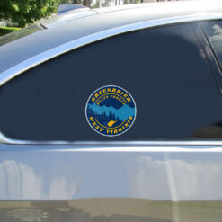 Greenbrier State Forest WV Laptop Sticker shown on a laptop lid