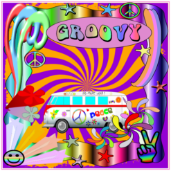 Groovy Hippie Van Peace Sticker – vinyl decal printed in the USA