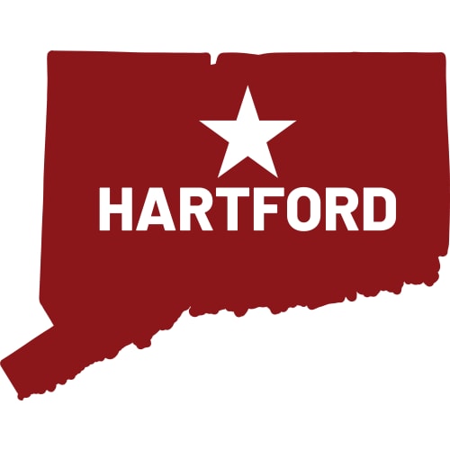 Hartford CT State Shaped Sticker – vinyl decal printed in the USA