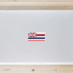 Hawaii Flag Laptop Sticker shown on a laptop lid