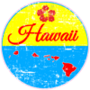 Hawaii Islands State Distressed Sticker – vinyl decal printed in the USA